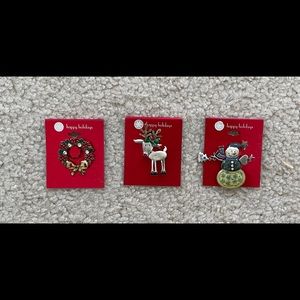 NWT Set of Three Christmas Pins